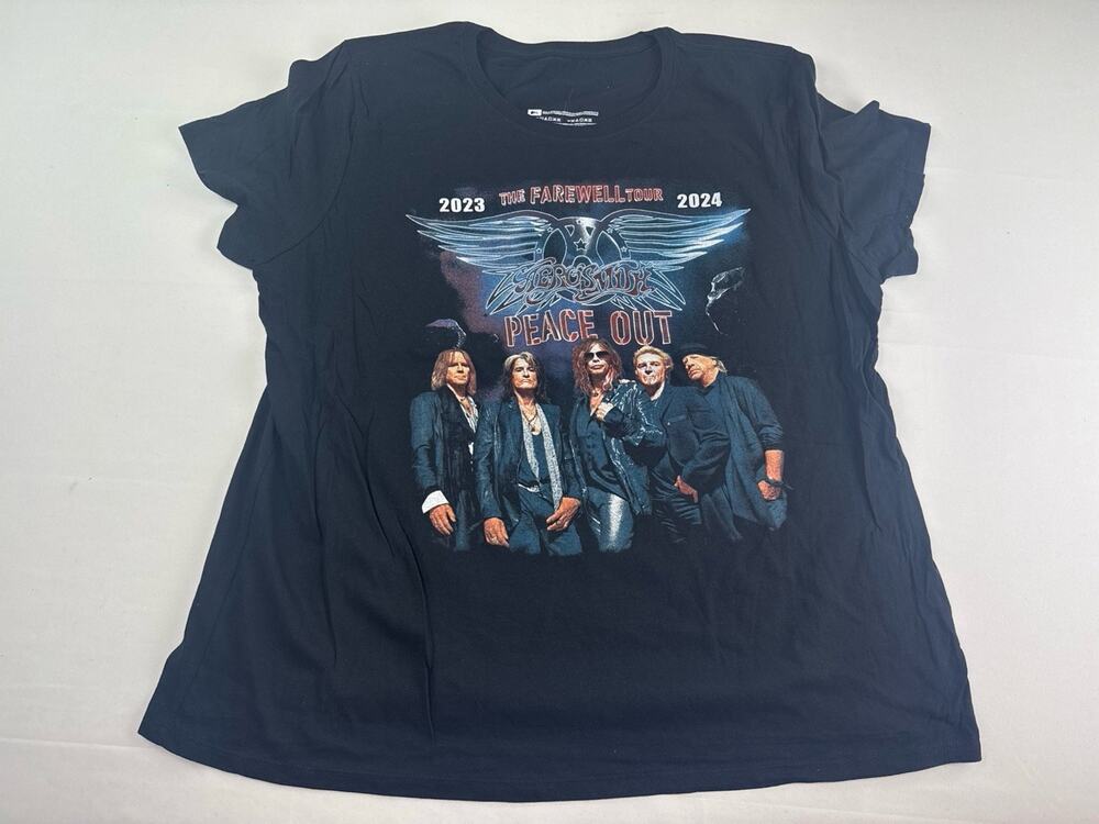 Aerosmith Peace Out Farewell Tour Women’s T-Shirt Black XL